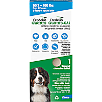 Credelio Quattro/Credelio Quattro-CA1 Dog Flea & Tick Treatment + Heartworm & Parasite Coverage, 50.1-100 lb