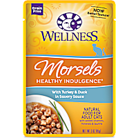 Wellness Healthy Indulgence Natural Grain Free Morsels with Turkey & Duck in Savory Sauce Wet Cat Food