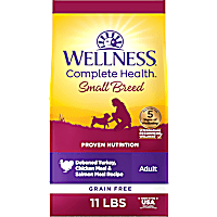 Wellness Complete Health Grain Free Small Breed Deboned Turkey, Chicken Meal & Salmon Meal Recipe Dry Dog Food