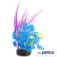 Imagitarium Green & Purple Fiesta Seagrass Plastic Aquarium Plant