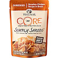 Wellness CORE Simply Shreds Natural Grain Free Boneless Chicken Wet Cat Food Topper