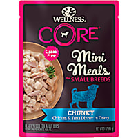 Wellness CORE Natural Grain Free Small Breed Mini Meals Chunky Chicken & Tuna Dinner in Gravy Wet Dog Food