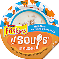 Purina Friskies Natural, Grain Free Lickable Cat Treats Lil' Soups with Tuna in Chicken Broth
