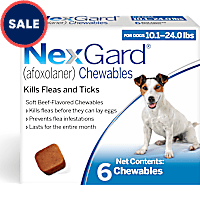NexGard (afoxolaner) Flea and Tick Soft Beef Flavored Oral Chewables for Dogs 10.1 - 24 lbs. (Blue)