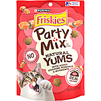 Friskies Party Mix Natural Yums With Real Salmon and Vitamins, Minerals & Nutrients Cat Treats