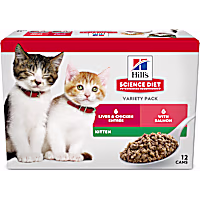 Hill's Science Diet Kitten Liver & Chicken and Savory Salmon Canned Cat Food Variety Pack