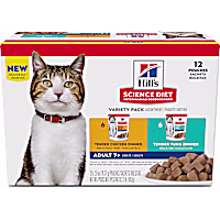 Hill's Science Diet Chicken, Tuna and Ocean Fish Senior 7+ Wet Cat Food Variety Pack