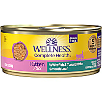 Wellness Complete Health Whitefish & Tuna Natural, Protein-Rich, Grain Free Pate Kitten Wet Cat Food