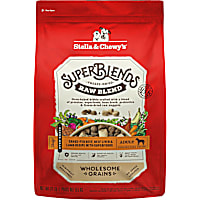 Stella & Chewy's SuperBlends Raw Blend Wholesome Grains Grass-Fed Beef, Beef Liver & Lamb Recipe with Superfoods Dry Dog Food