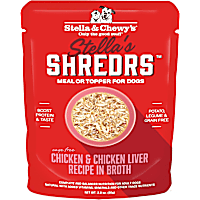 Stella & Chewy's Shredrs Cage Free Chicken & Chicken Liver Recipe in Broth Wet Dog Food