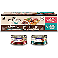 Wellness CORE Signature Selects Natural Canned Grain Free Flaked Seafood Selection Cat Food Variety Pack