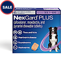 NexGard Plus Flea and Tick Protection Plus Heartworm Disease Preventive for Dogs 33.1 - 66 lbs. (Purple)