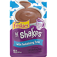 Purina Friskies Pureed Cat Food Topper, Lil' Shakes with Tantalizing Tuna Lickable Cat Treats