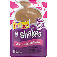 Purina Friskies Pureed Cat Food Topper, Lil' Shakes with Scrumptious Salmon Lickable Cat Treats