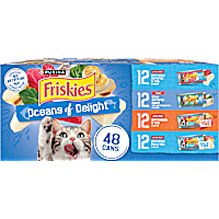 Purina Friskies Oceans of Delight Flaked and Prime Filets Wet Cat Food Variety Pack