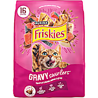 Purina Friskies Gravy Swirl'd with Flavors of Chicken, Salmon and Gravy  Dry Cat Food