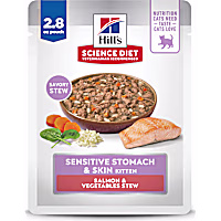 Hill's Science Diet Kitten Sensitive Stomach & Sensitive Skin Salmon & Vegetables Stew Wet Cat Food