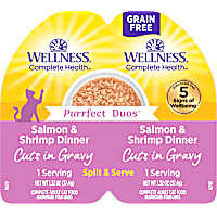 Wellness Complete Health Purrfect Duos Cuts in Gravy Salmon & Shrimp Cat Food