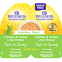 Wellness Complete Health Purrfect Duos Cuts in Gravy Chicken & Turkey Liver Cat Food