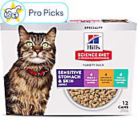 Hill's Science Diet Adult Sensitive Stomach & Sensitive Skin Chicken, Tuna & Duck Wet Cat Food Variety Pack