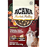 ACANA Market Medley Indoor Cat Chicken, Trout & Salmon Recipe Complete with Freeze-Dried Morsels Adult Cat Food