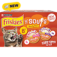 Purina Friskies With Sockeye Salmon With Shrimp Lil' Soups Grain Free Wet Cat Food Complement Variety Pack