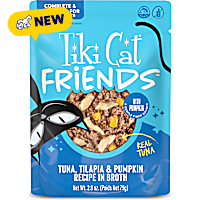 Tiki Cat Friends Tuna, Tilapia & Pumpkin Cat Food Pouch