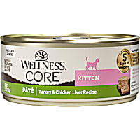 Wellness CORE Turkey & Chicken Liver Natural, Protein-Rich, Grain Free Pate Kitten Wet Cat Food