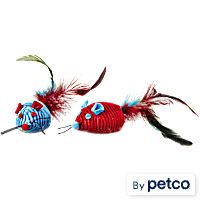 Leaps & Bounds Fancy Mice with Feather Cat Toys with Catnip