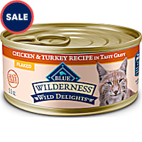 Blue Buffalo Wilderness Wild Delights Flaked Chicken & Turkey in Tasty Gravy Natural Wet Food for Cats