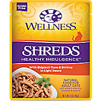 Wellness Healthy Indulgence Natural Grain Free Shreds with Tuna & Shrimp in Light Sauce Wet Cat Food