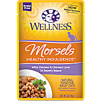 Wellness Healthy Indulgence Grain Free Morsels w/Chicken & Chicken Liver in Sauce Wet Cat Food