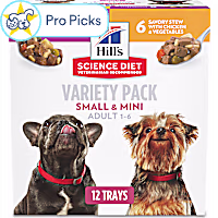 Hill's Science Diet Adult Small & Mini Chicken & Vegetables, Beef Canned Wet Dog Food Variety Pack