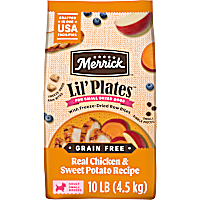 Merrick Lil Plates with Raw Bites Grain Free Chicken and Sweet Potato Kibble Dry Dog Food