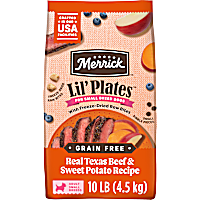 Merrick Lil Plates with Raw Bites Grain Free Texas, Beef and Sweet Potato Kibble Dry Dog Food