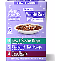 WholeHearted Grain Free Ocean Delights Flaked Wet Cat Food Variety Pack for All Life Stages