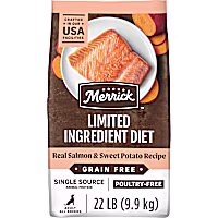 Merrick Limited Ingredients Diet Grain Free Salmon and Sweet Potato, Premium and Healthy Kibble Dry Dog Food