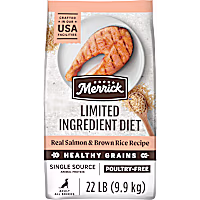 Merrick Limited Ingredient Diet Premium and Natural Kibble with Healthy Grains, Salmon and Brown Rice Dog Food