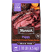 Merrick Premium Grain Free Wholesome Natural Kibble with Real Beef and Sweet Potato Dry Puppy Food