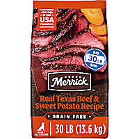 Merrick Premium Grain Free Wholesome and Natural Kibble, Real Texas Beef and Sweet Potato Dry Adult Dog Food