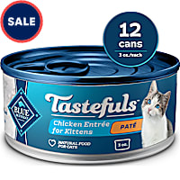 Blue Buffalo Tastefuls Made with Natural Ingredients Chicken Entree Wet Cat Food Pate for Kittens