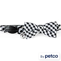 YOULY Black Gingham Bow Tie Kitten & Cat Collar