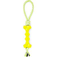 Leaps & Bounds Rubber Bone & Rope Dog Toy