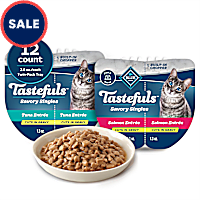 Blue Buffalo Tastefuls Savory Singles Salmon and Tuna Natural Wet Cat Food Cuts in Gravy Variety Pack