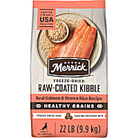Merrick Healthy Grains Salmon and Brown Rice Freeze Dried Raw Coated Kibble, Natural High Protein Dog Food