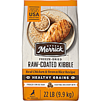 Merrick Healthy Grains Chicken and Brown Rice, Raw Coated Kibble, Natural High Protein Freeze Dried Dog Food
