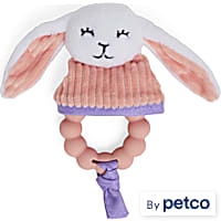 Leaps & Bounds Plush Bunny Chew Teething Ring Puppy Toy in Assorted Colors