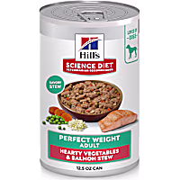Hill's Science Diet Adult Perfect Weight Hearty Vegetables & Salmon Stew Dog Food