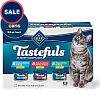 Blue Buffalo Tastefuls Tuna, Chicken, Fish & Shrimp, Flaked Adult Wet Cat Food Variety Pack