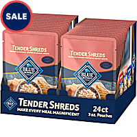 Blue Buffalo Tender Shreds Salmon & Chicken Toppers in Savory Broth, Natural Dog Food Complement